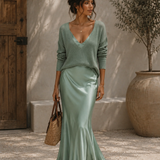Alma | Vestido de Satén Elegante con Jersey
