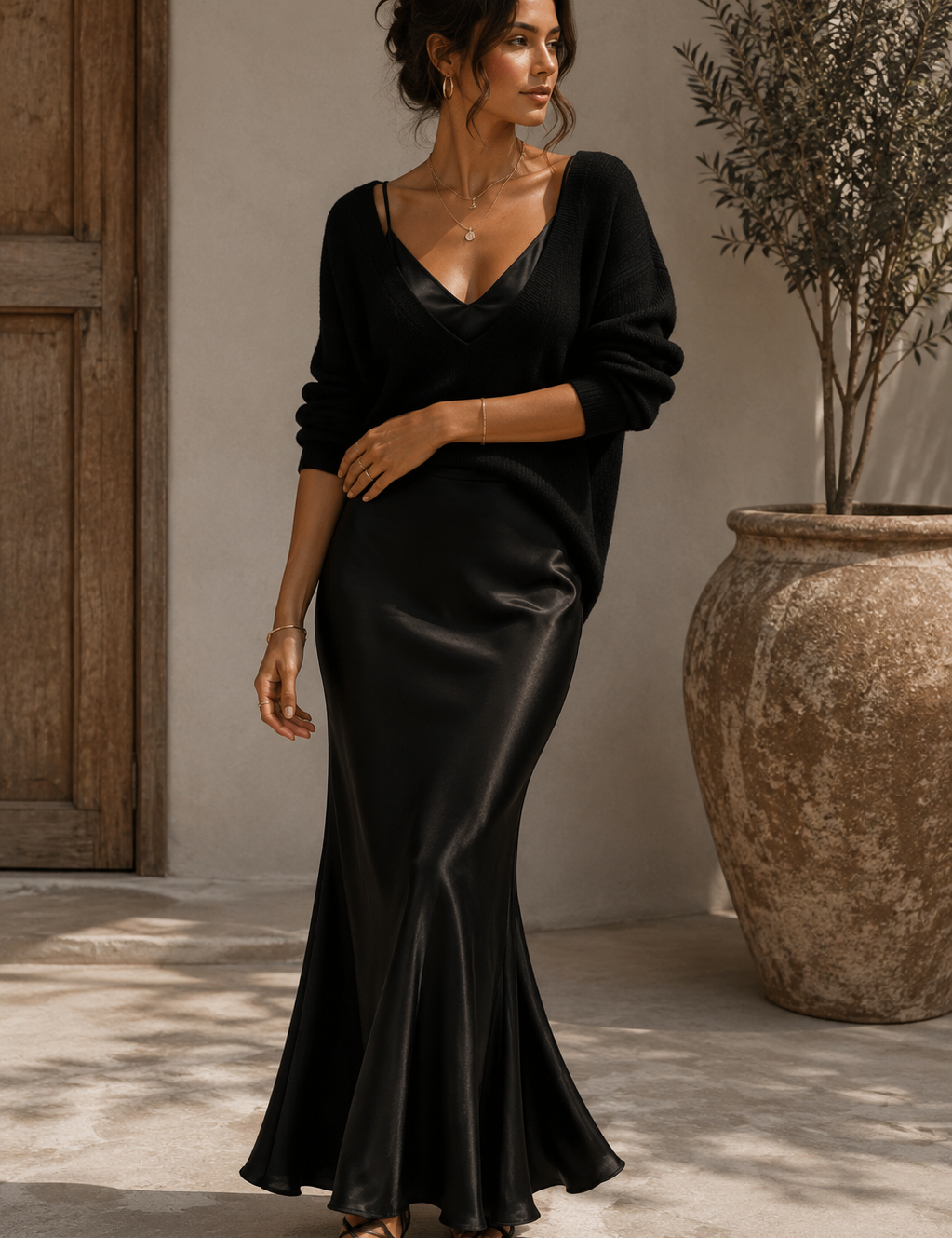 Alma | Vestido de Satén Elegante con Jersey