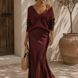 Alma | Vestido de Satén Elegante con Jersey