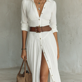 White Linen Maxi Dress