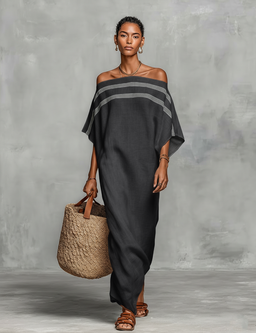 Vestido Maxi de Lino Minimalista