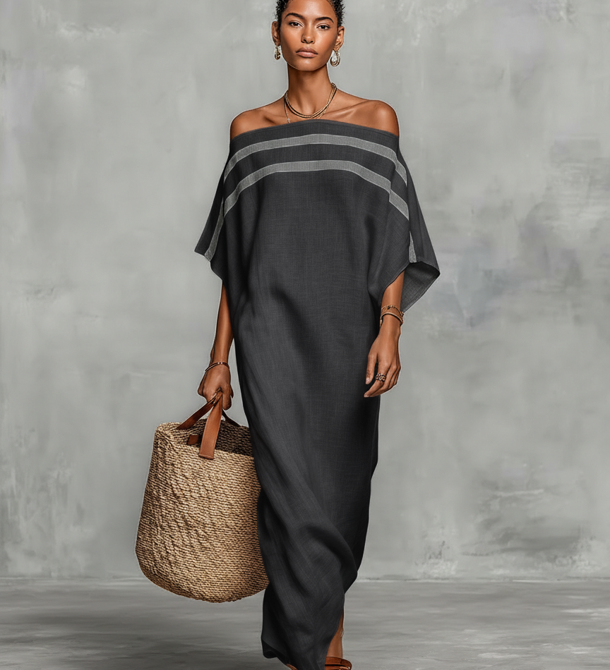Vestido Maxi de Lino Minimalista