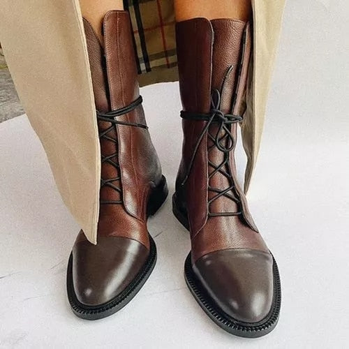 Gabriela - High Quality Black Faux Leather Boots