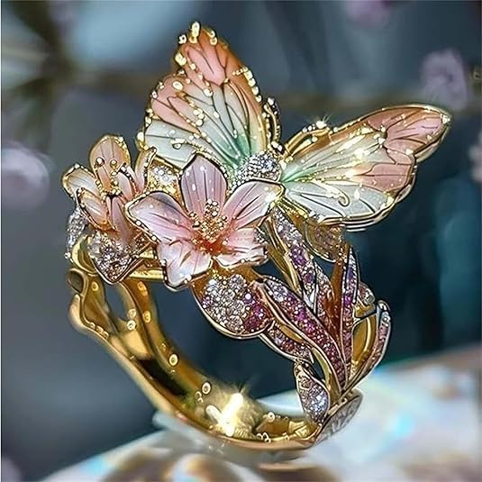 Pendiente Brillante Mariposa de la Naturaleza con Zirconio