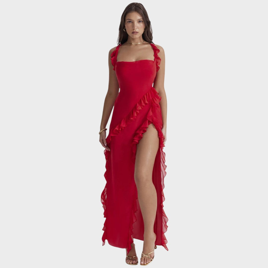 Amira - Dark plum maxi dress