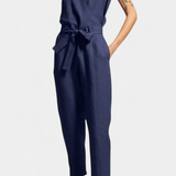 Maggie Cotton Sleeveless V-Neck with Criss-Cross Waist