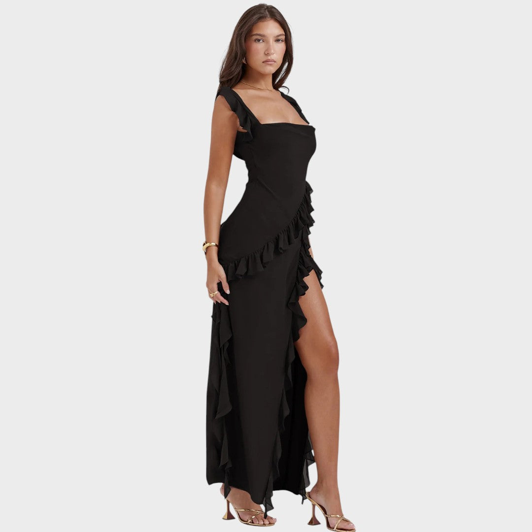 Amira - Dark plum maxi dress