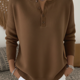 Helena™ | Suéter de punto Henley con botones