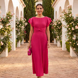 Seraphina | Elegante Vestido Maxi Plisado con Cintura Anudada