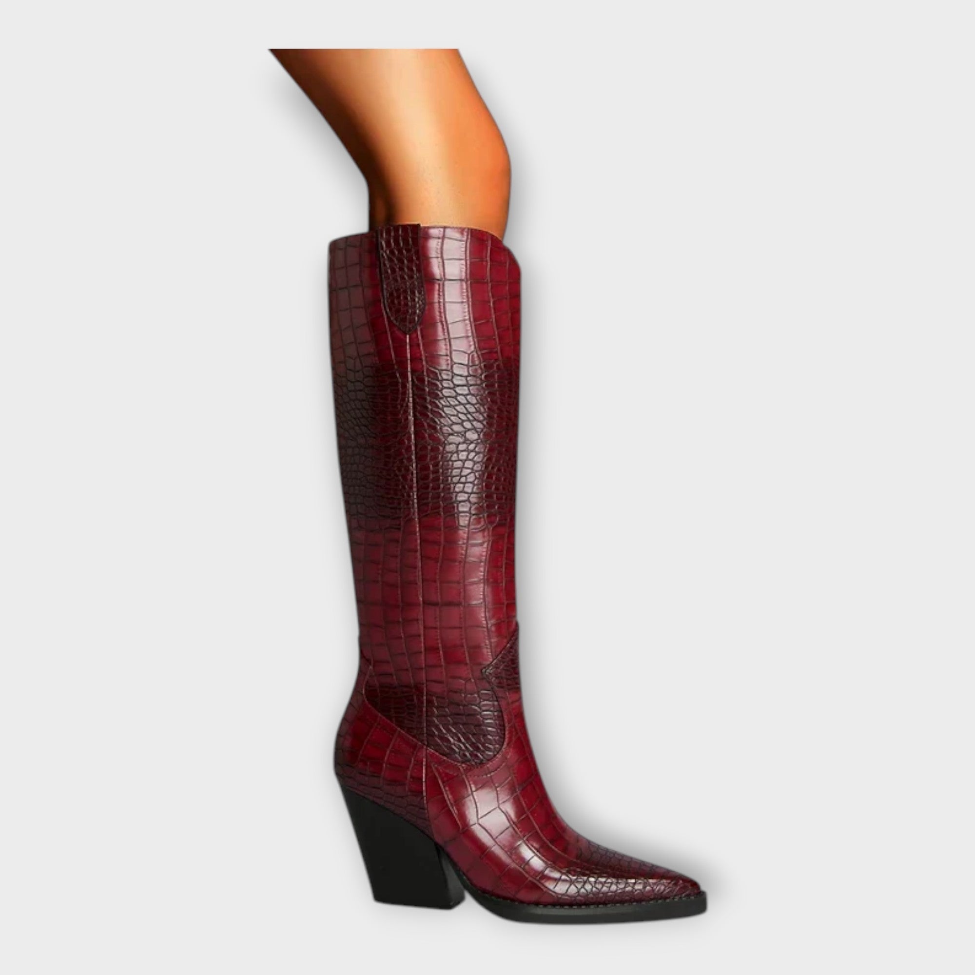 Camila - Botas con diseño de cocodrilo y tacón elegante de diario