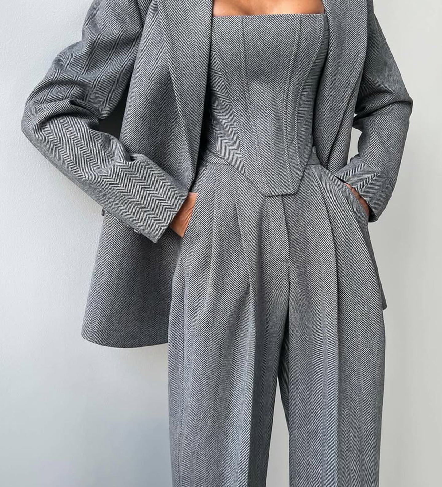 Dolce™ - Conjunto de tres piezas con blazer de doble botonadura