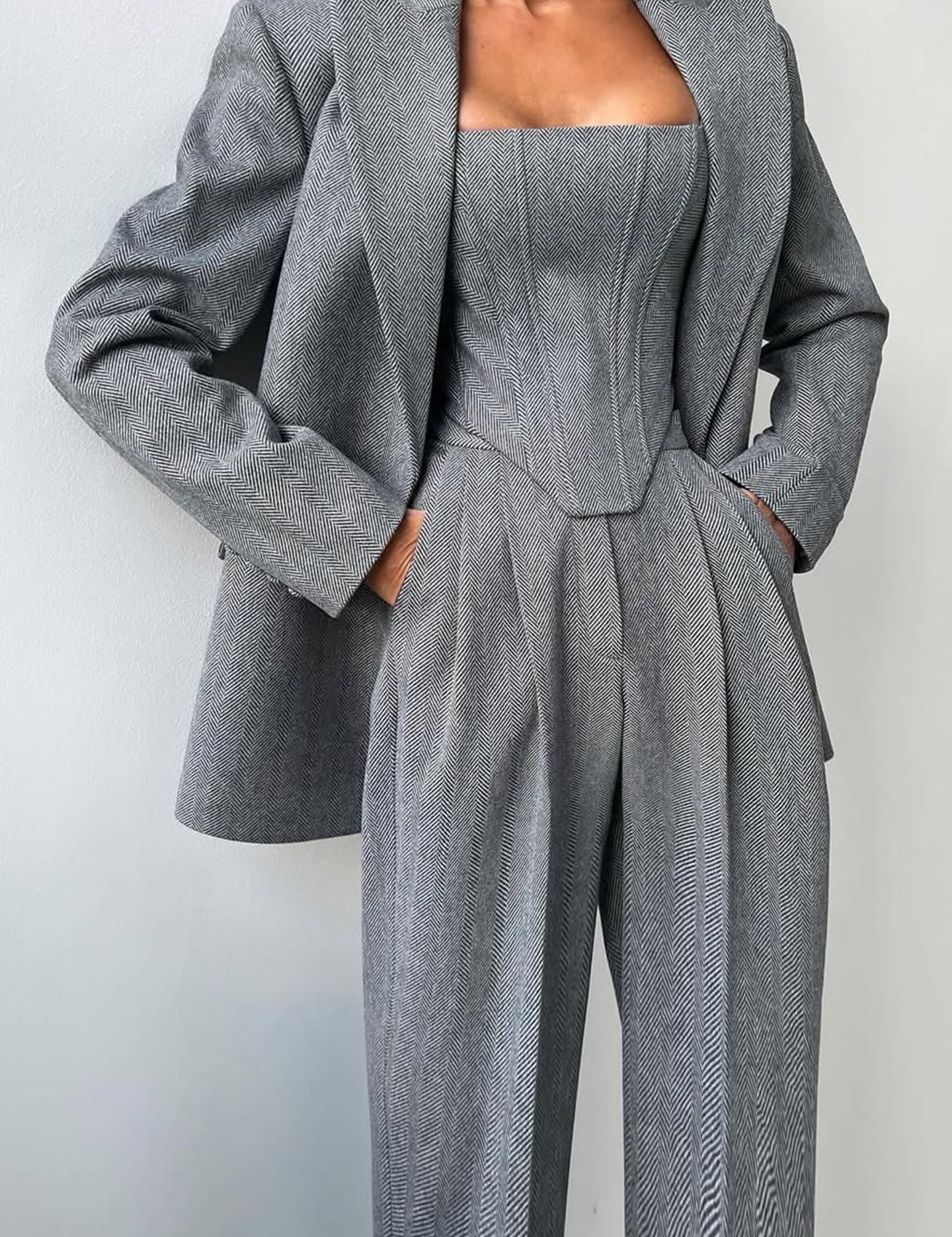 Dolce™ - Conjunto de tres piezas con blazer de doble botonadura
