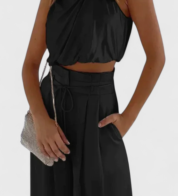 Helira Conjunto Dos Piezas con Top Fluido y Pantalón Palazzo