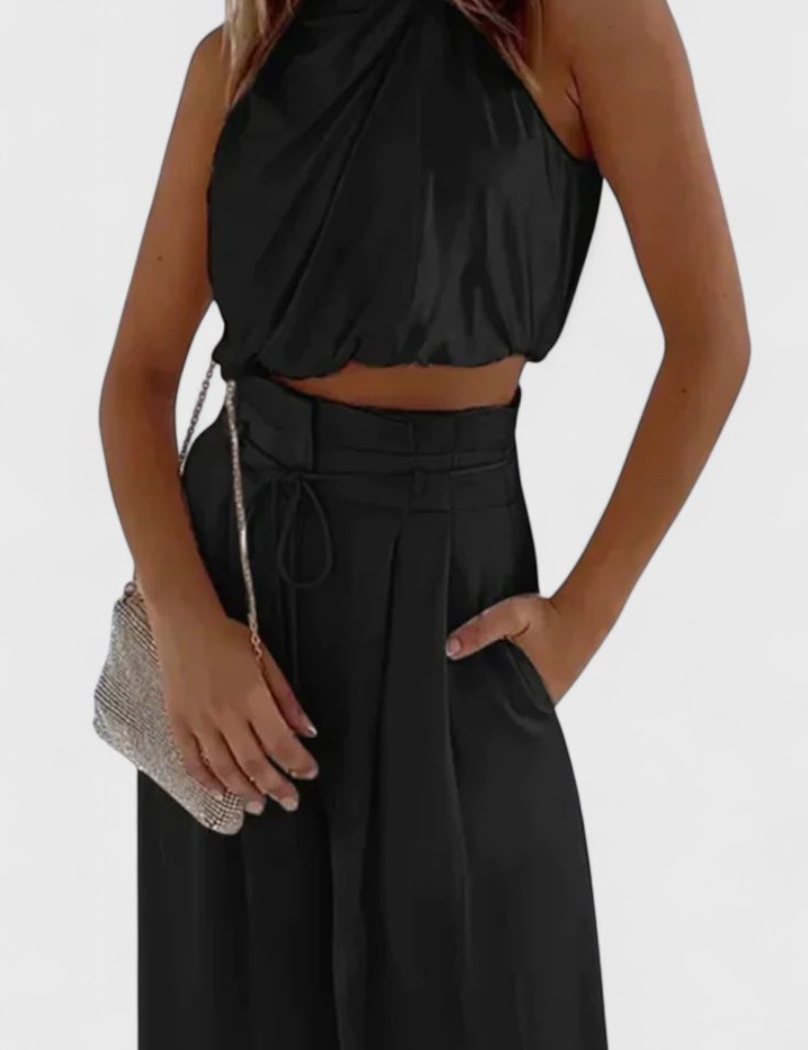 Helira Conjunto Dos Piezas con Top Fluido y Pantalón Palazzo