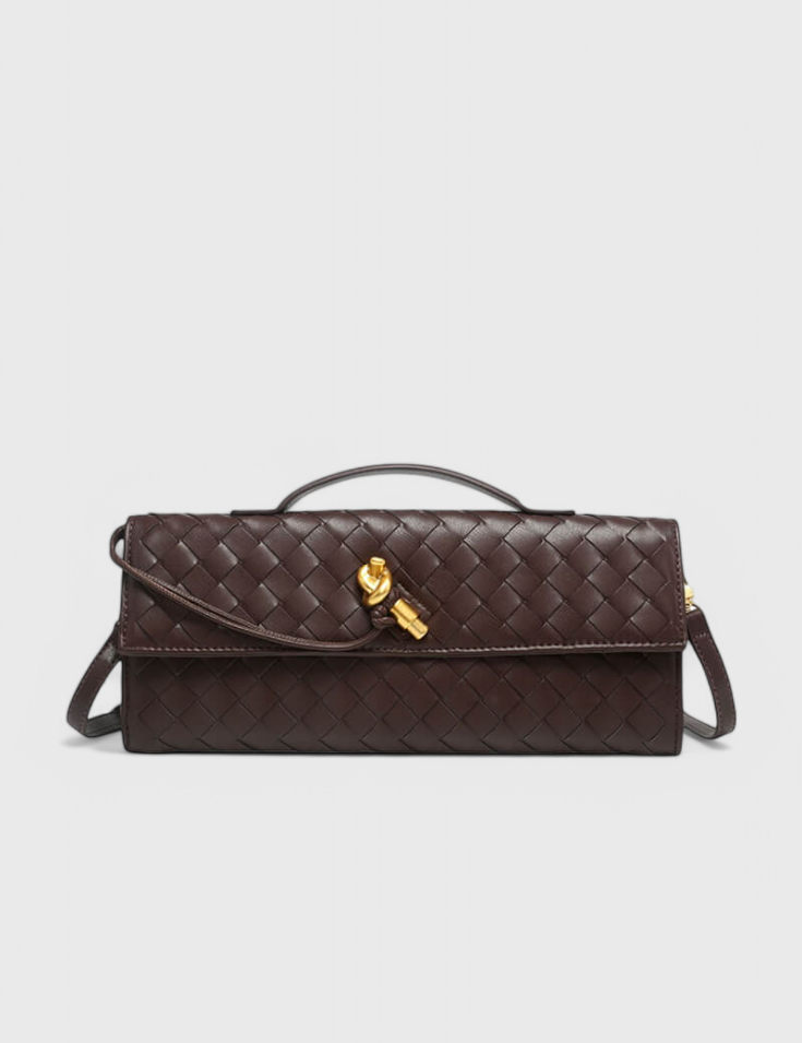 Melanie Clutch con Detalle de Nudo Dorado