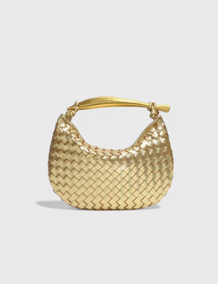 Paola - Bolso Woven con Asa Dorada