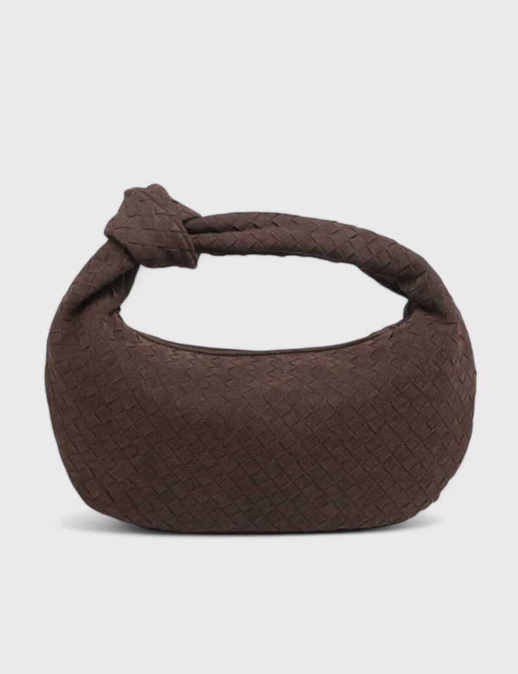 Lila Bolso Mediano Woven con Detalle de Nudo