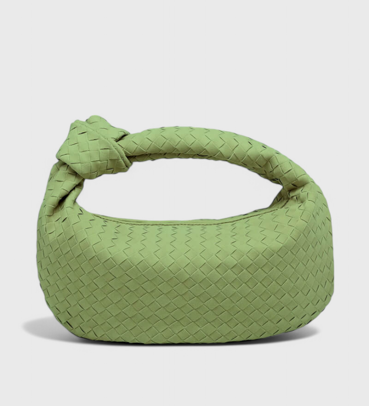 Lila Medium Woven Bag with Knot Detail