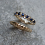 Conjunto de anillos elegantes con zirconita azul vintage