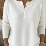 Helena™ | Suéter de punto Henley con botones