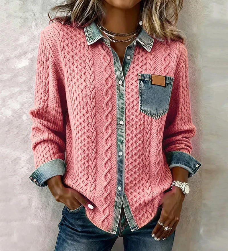 Fátima – Top con Detalles de Denim