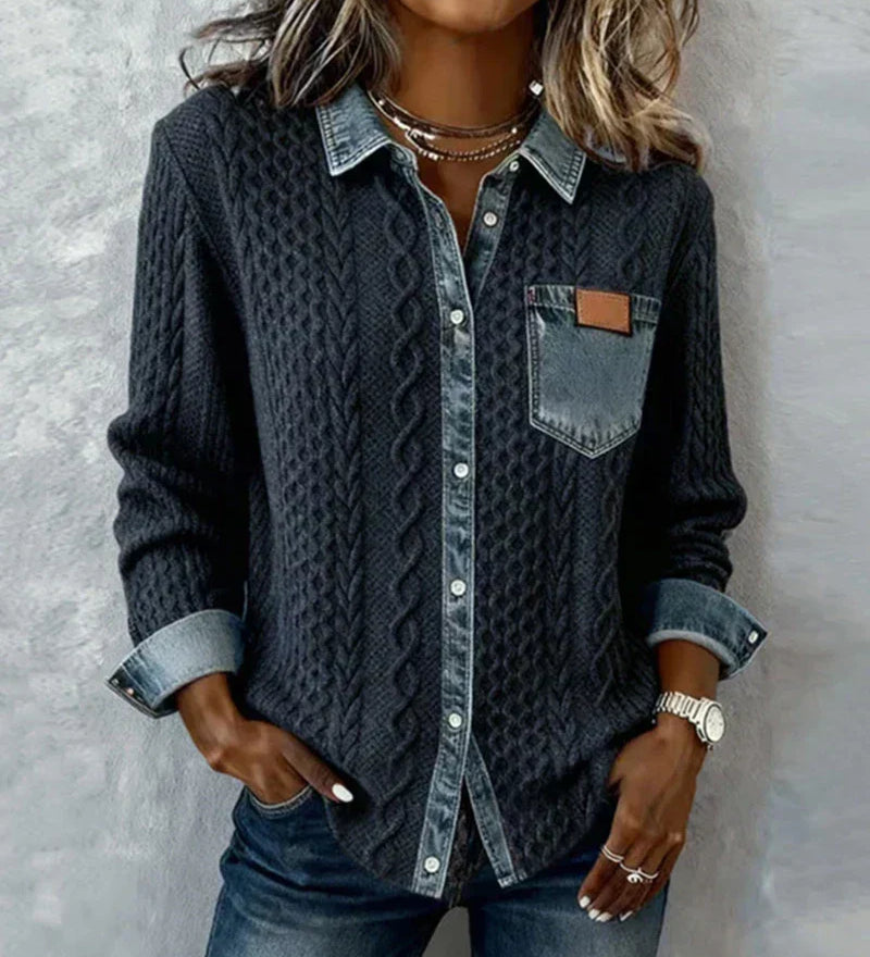 Fátima – Top con Detalles de Denim