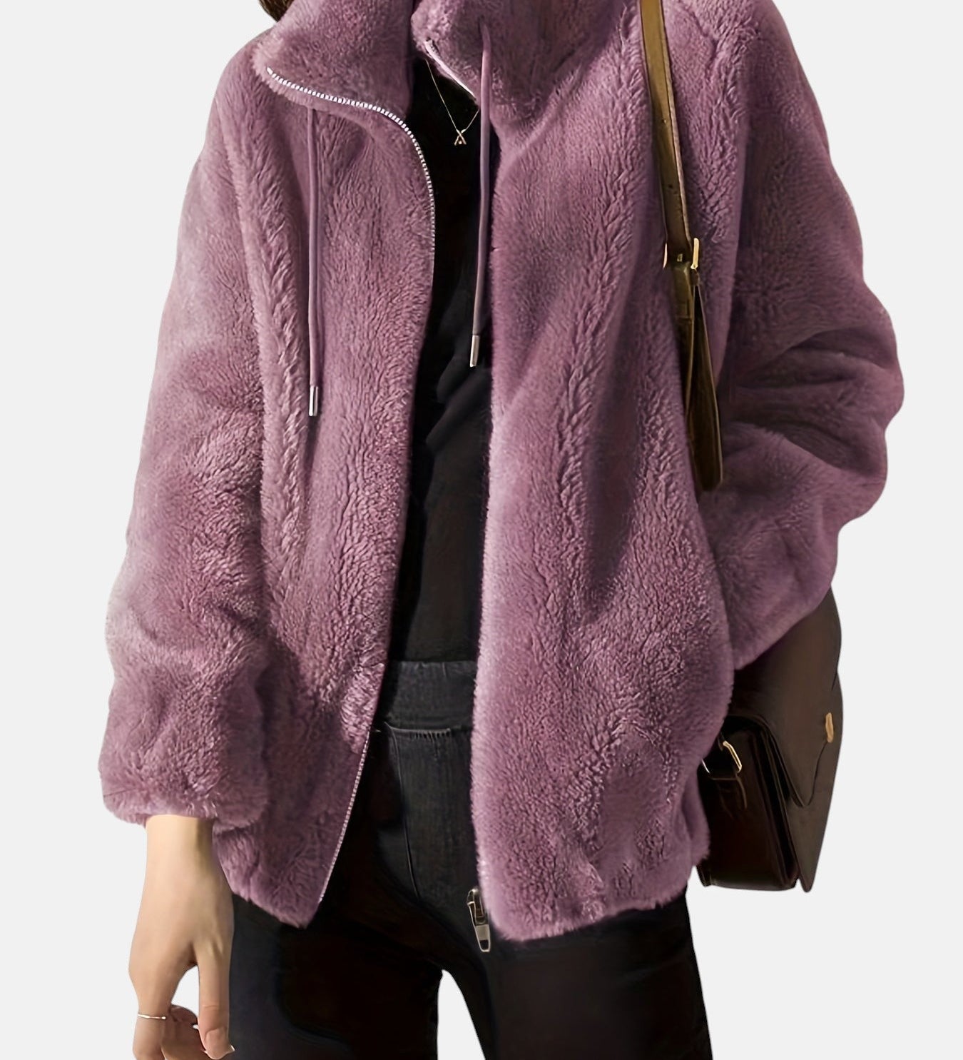 Alya – Chaqueta de pelo suave con cremallera