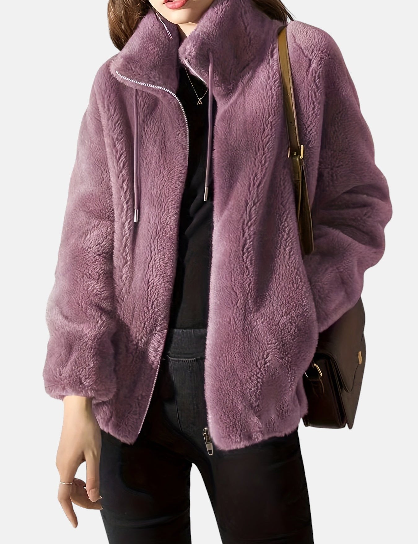 Alya – Chaqueta de pelo suave con cremallera