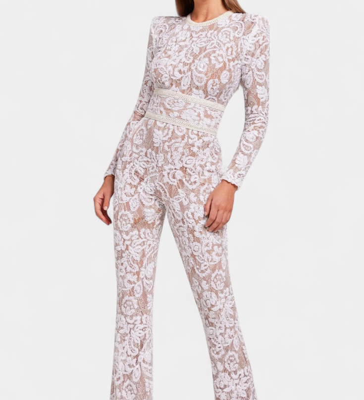 Jimena Lace Monkey with Sequins and Belt