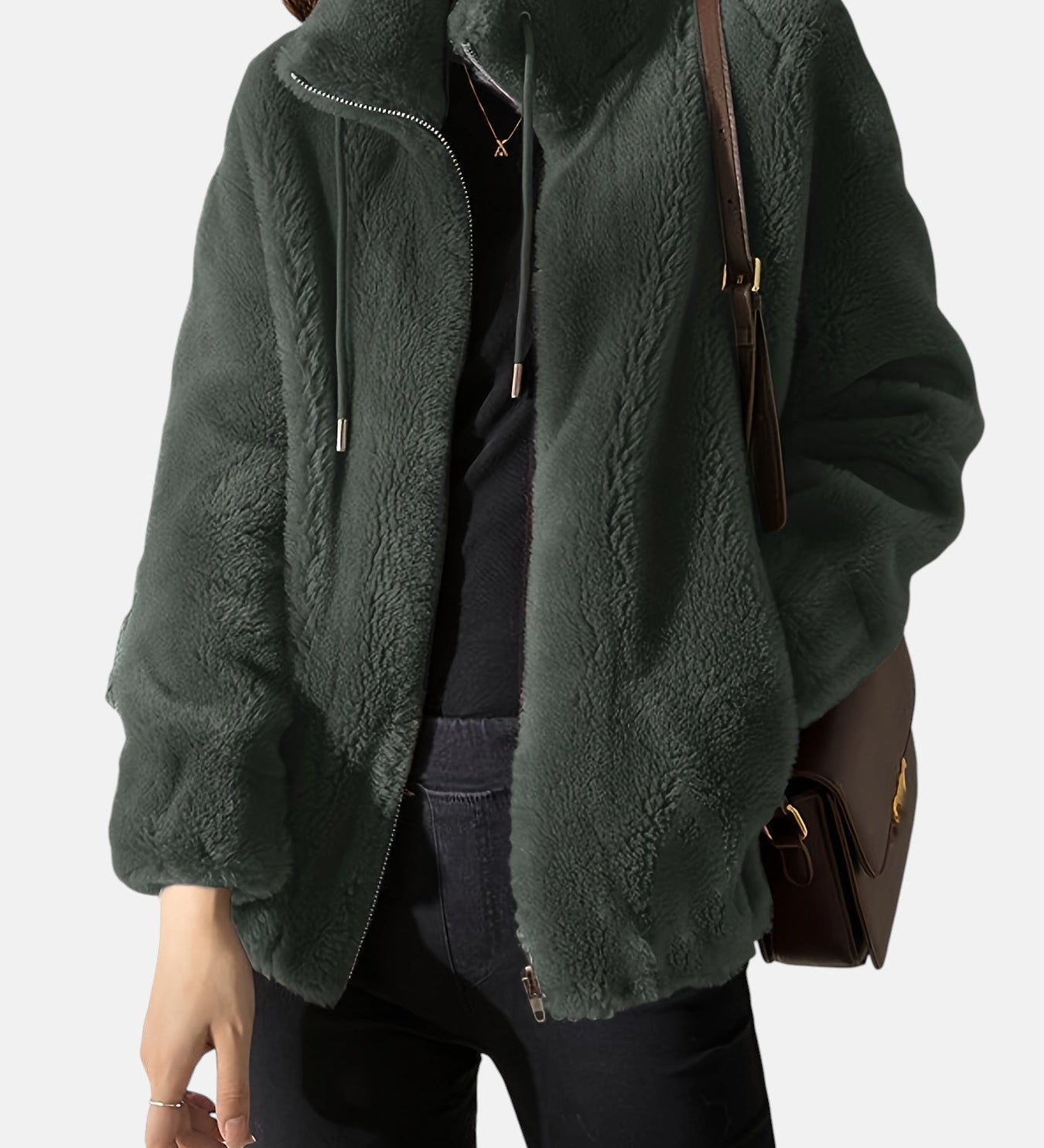 Alya – Chaqueta de pelo suave con cremallera