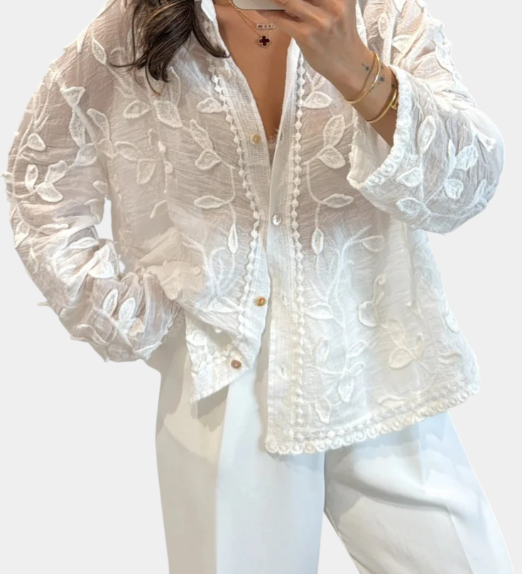 Prairie Camisa de Encaje Bordado