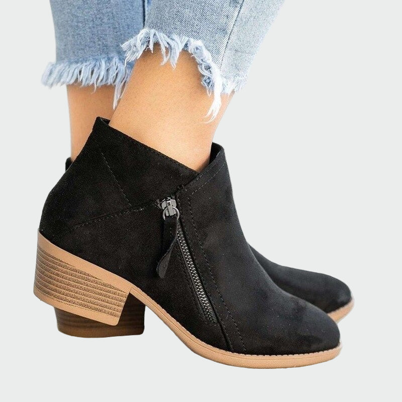 Claudia - Premium orthopaedic leather boots with comfort heel