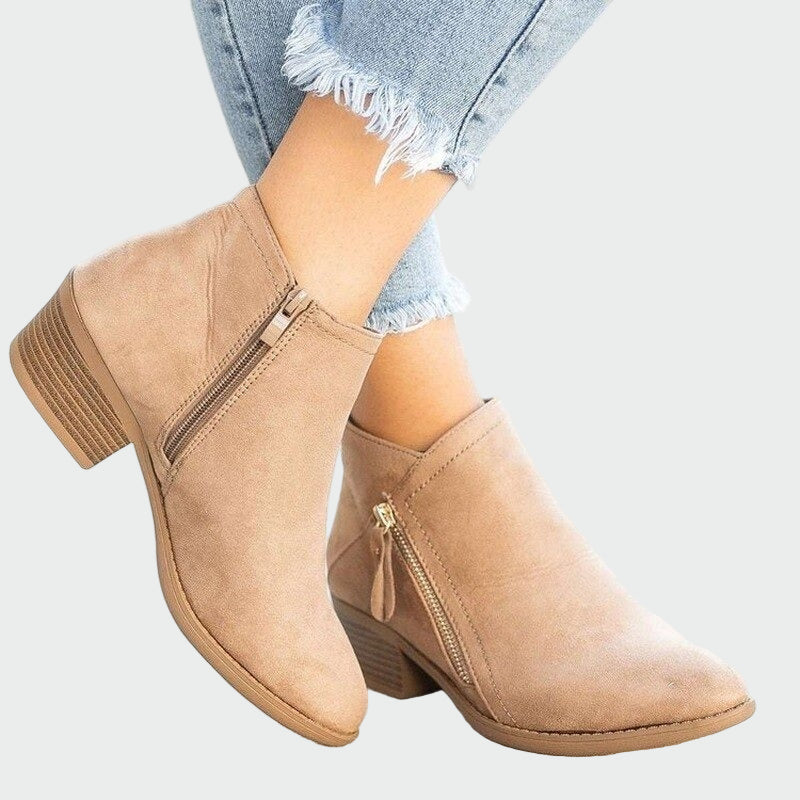 Claudia - Premium orthopaedic leather boots with comfort heel