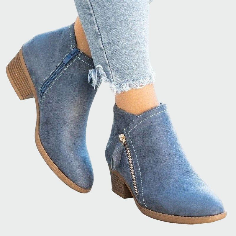 Claudia - Premium orthopaedic leather boots with comfort heel