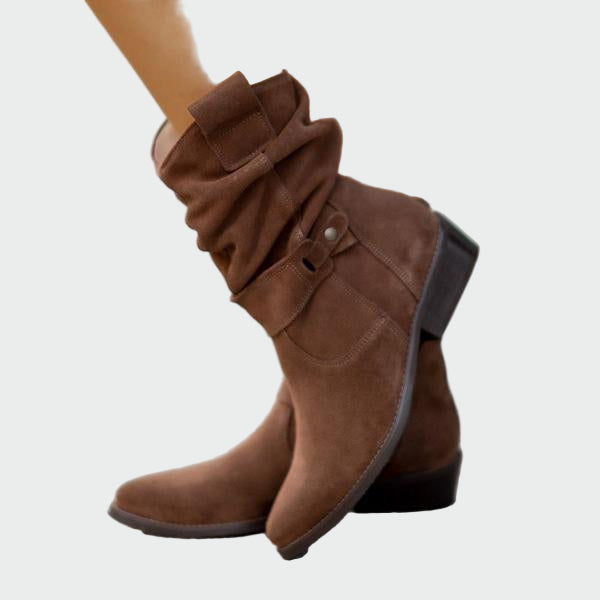 Eva - Soft Suede Casual Boots With Modern Detail