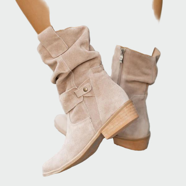 Eva - Soft Suede Casual Boots With Modern Detail