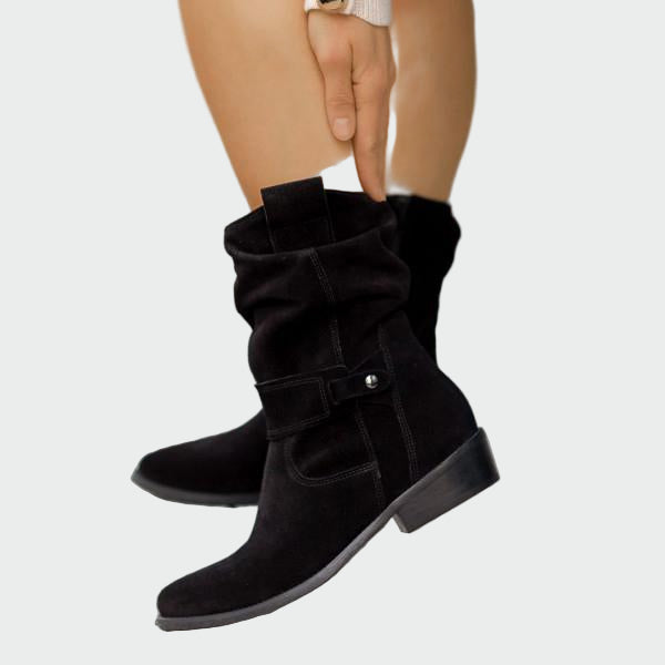 Eva - Soft Suede Casual Boots With Modern Detail