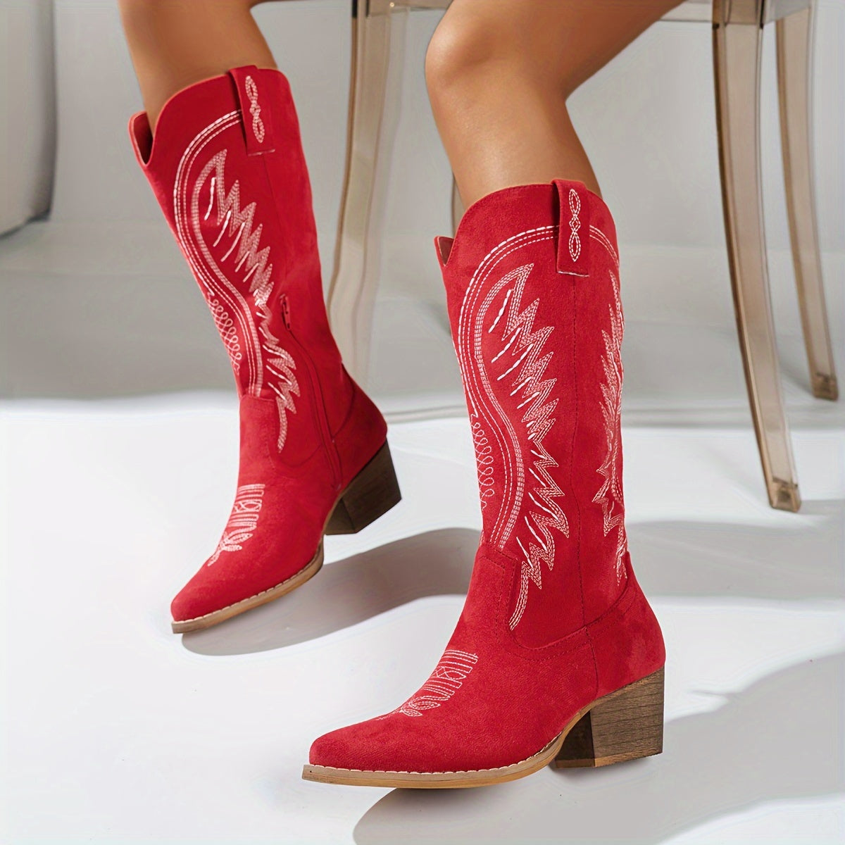 Valentina - Stable and Comfortable Block Heel Cowboy Boots