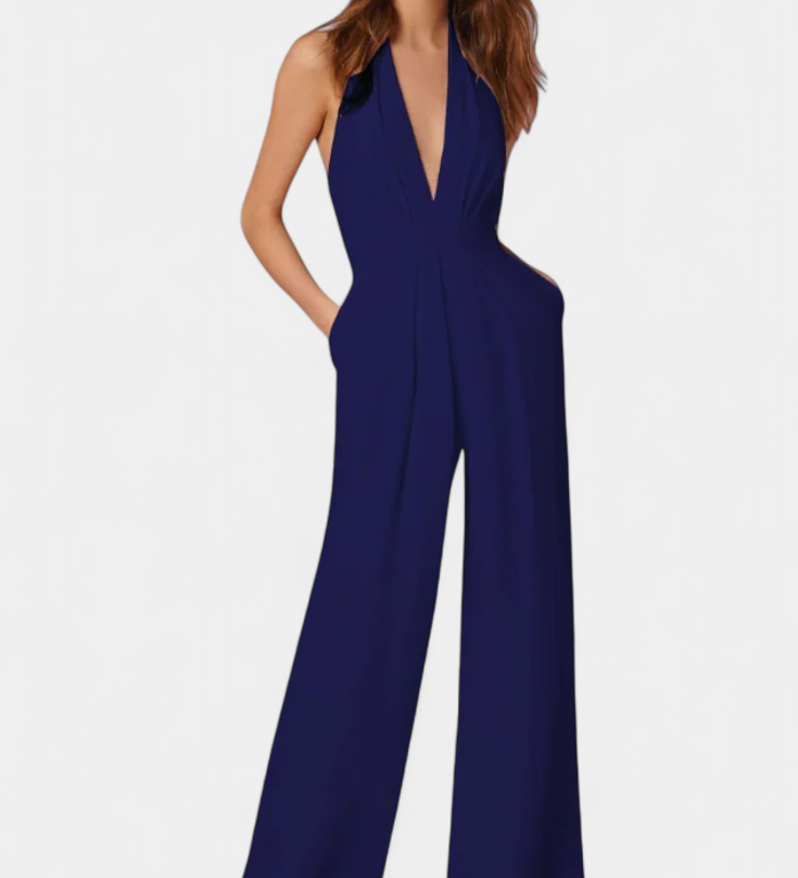 Lightweight Elegant Lilac Wide-Leg Jumpsuit