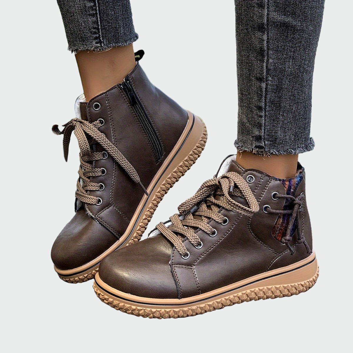 Inés - Modern Low-Cut Leather Orthopedic Boots