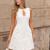 Vestido Mini Elegante Sin Mangas con Recorte
