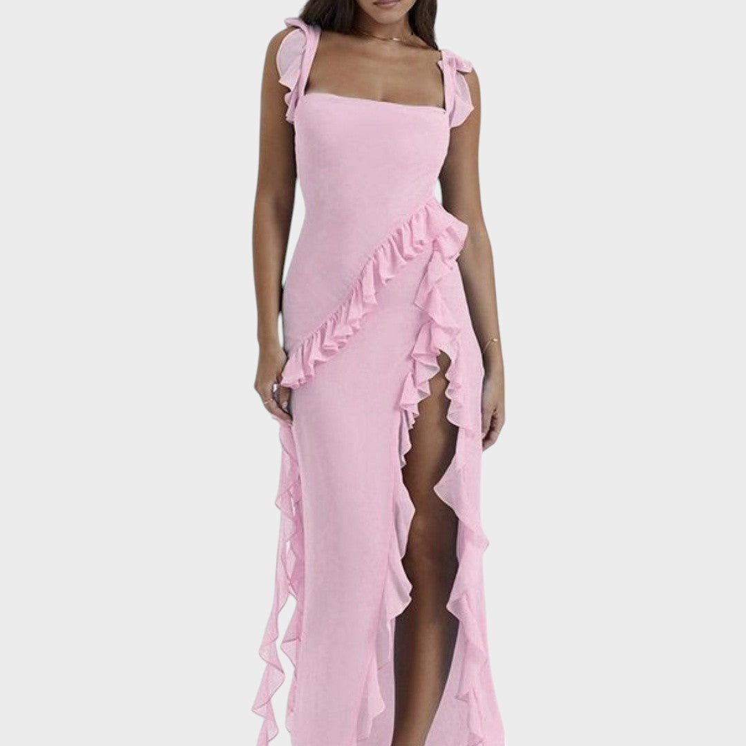 Amira - Dark plum maxi dress