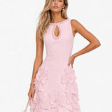 Vestido Mini Elegante Sin Mangas con Recorte