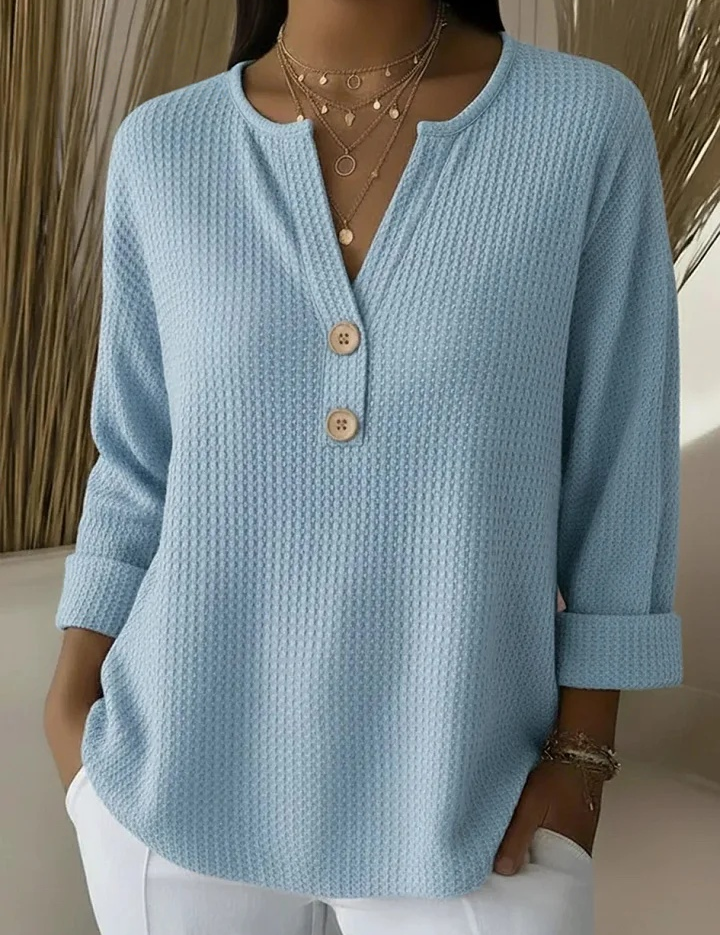 Lucinda™ | Top de Botón Henley