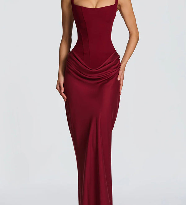 Leonor - Vestido maxi de escote cuadrado