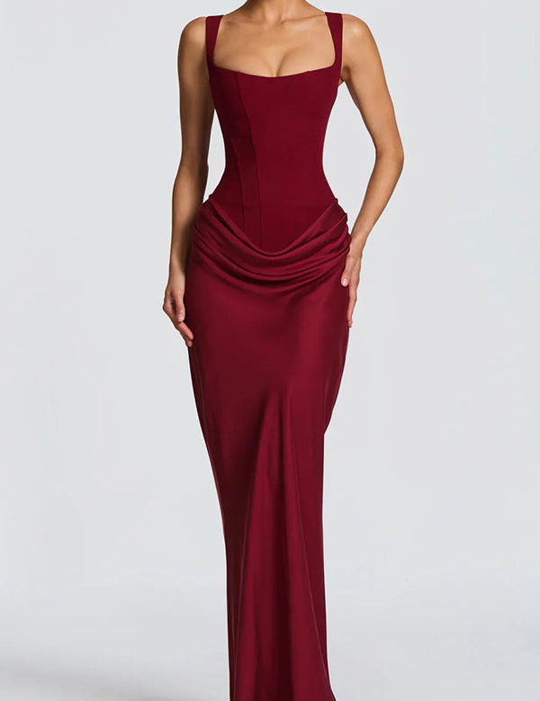 Leonor - Vestido maxi de escote cuadrado