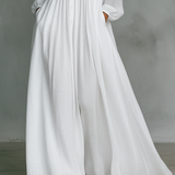 Patchwork Linen High-Neck Maxi Dress