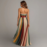 Vestido largo y colorido sin mangas