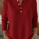 Helena™ | Suéter de punto Henley con botones