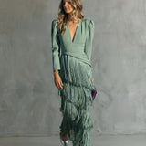 Chiara | Vestido Elegante con Mangas de Flecos